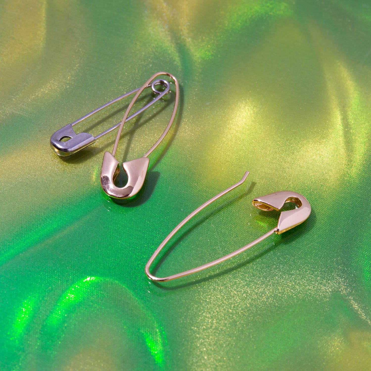 Safety Pin Threader Hoop Earrings - Image 4