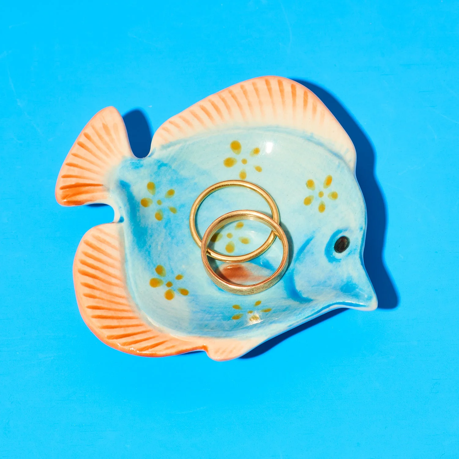 Small Fish Dish Turq & Orange