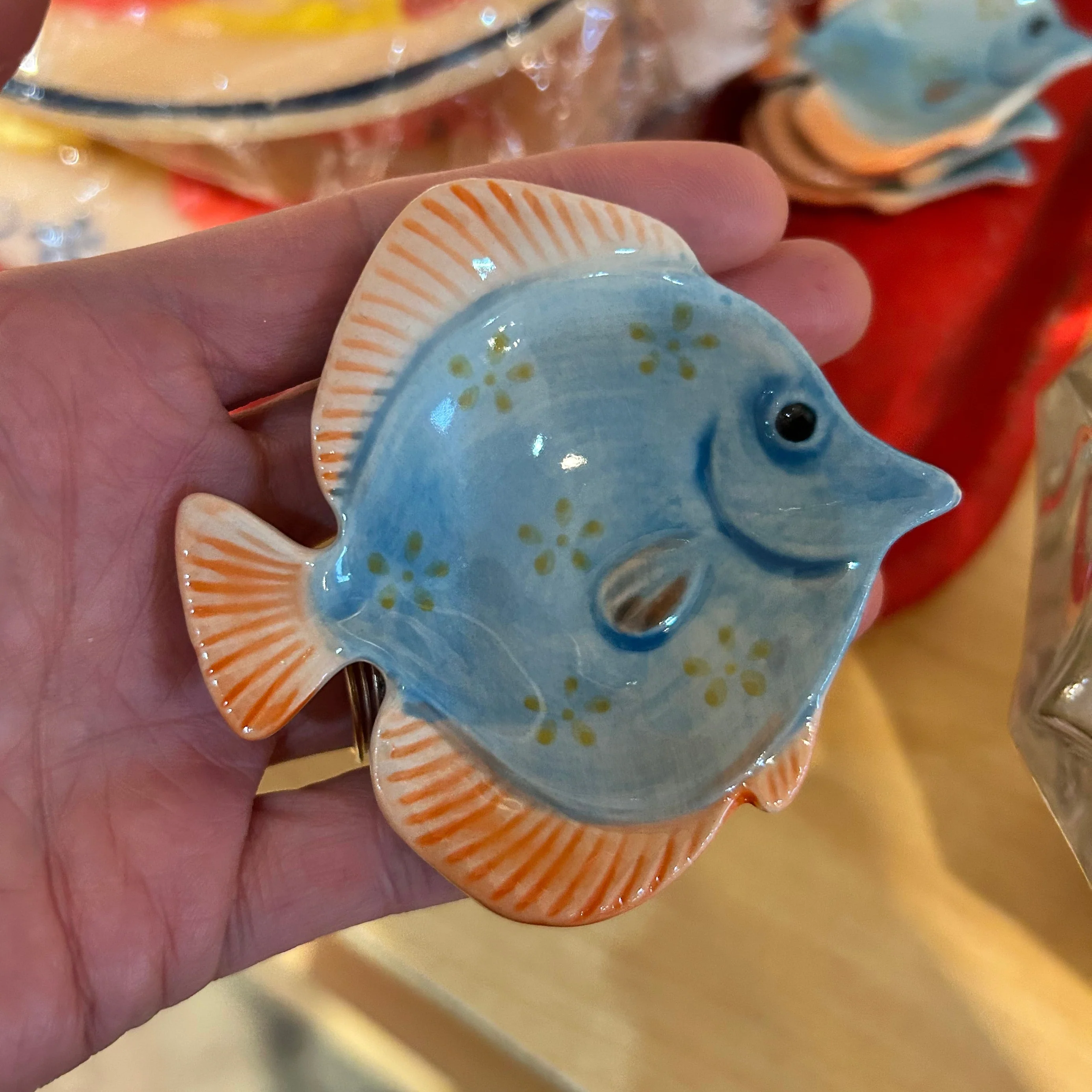 Small Fish Dish Turq & Orange - Image 4