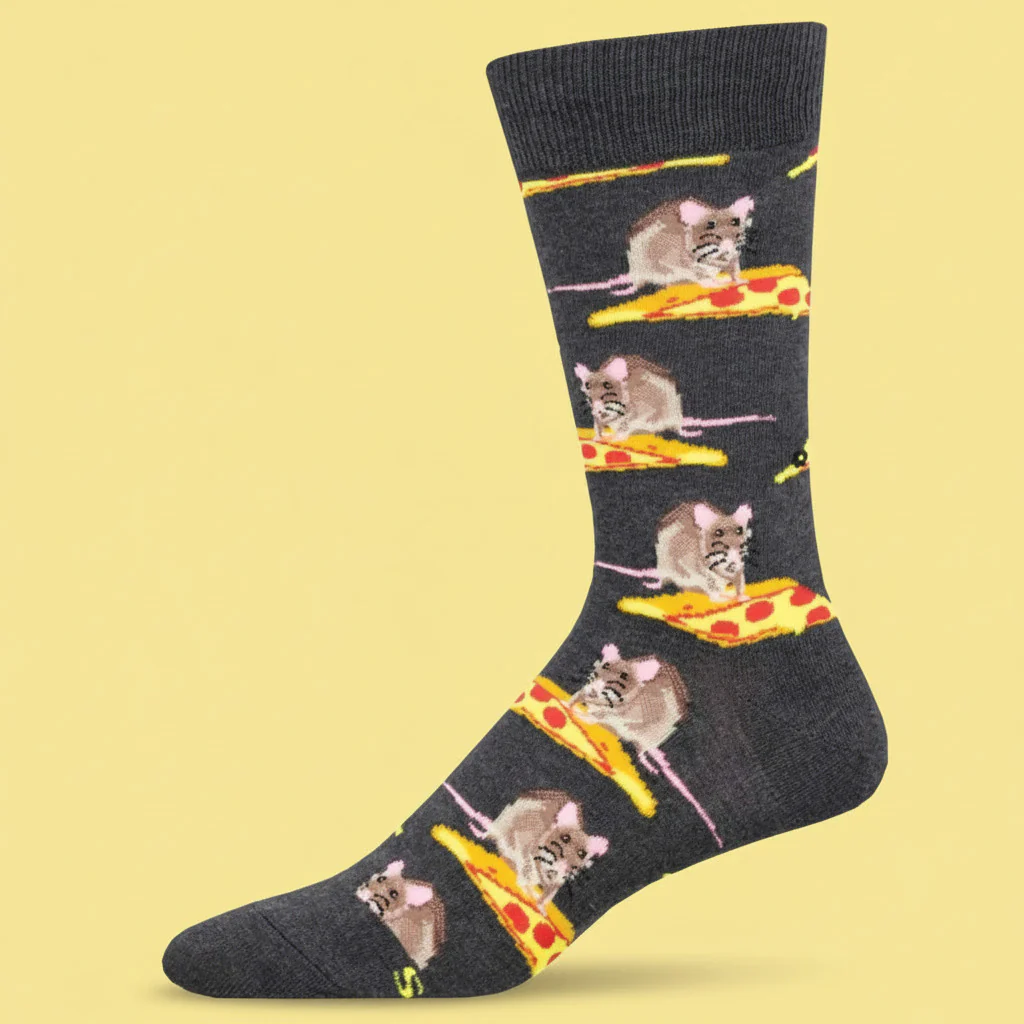 Pizza Rat Men's Crew Socks