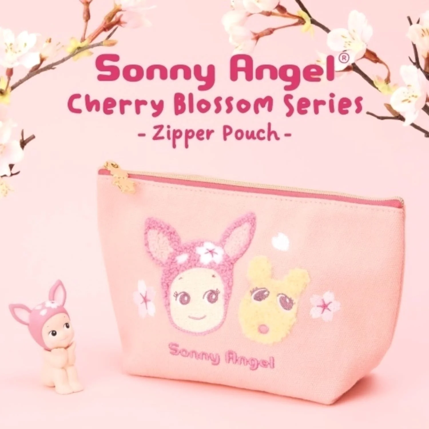 Sonny Angel Cherry Blossom Zipper Pouch