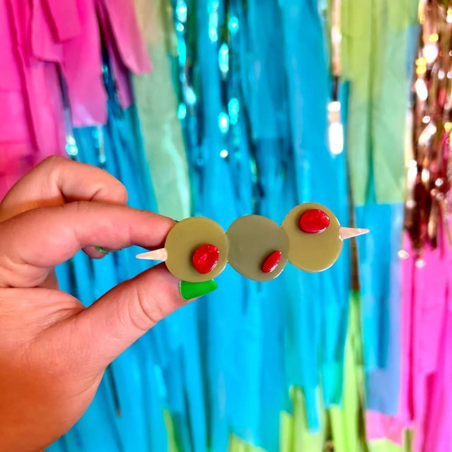 Stuffed Olive Hair Clip Set - Image 3