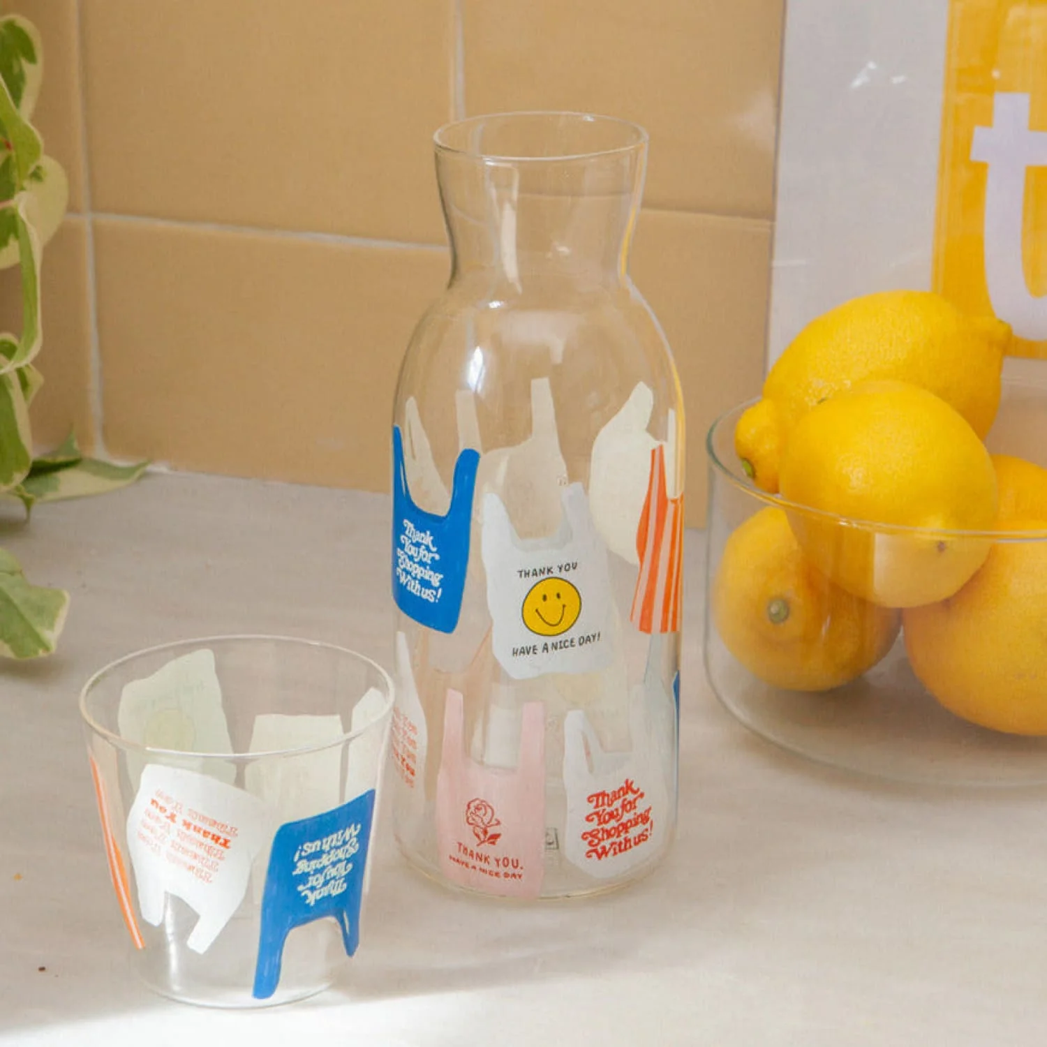 Thank You Bag Carafe and Glass Set - Image 4