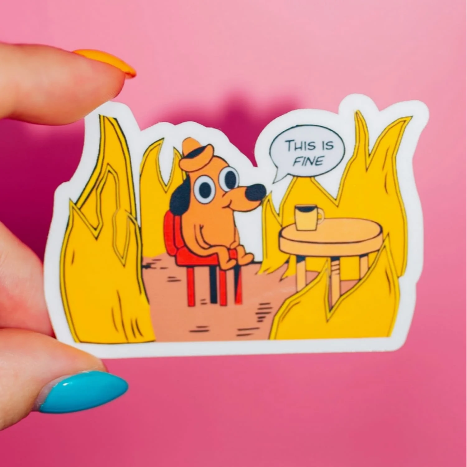 This Is Fine Dog Sticker