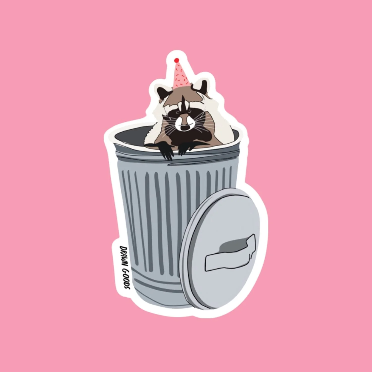 Trash Can Birthday Raccoon Sticker