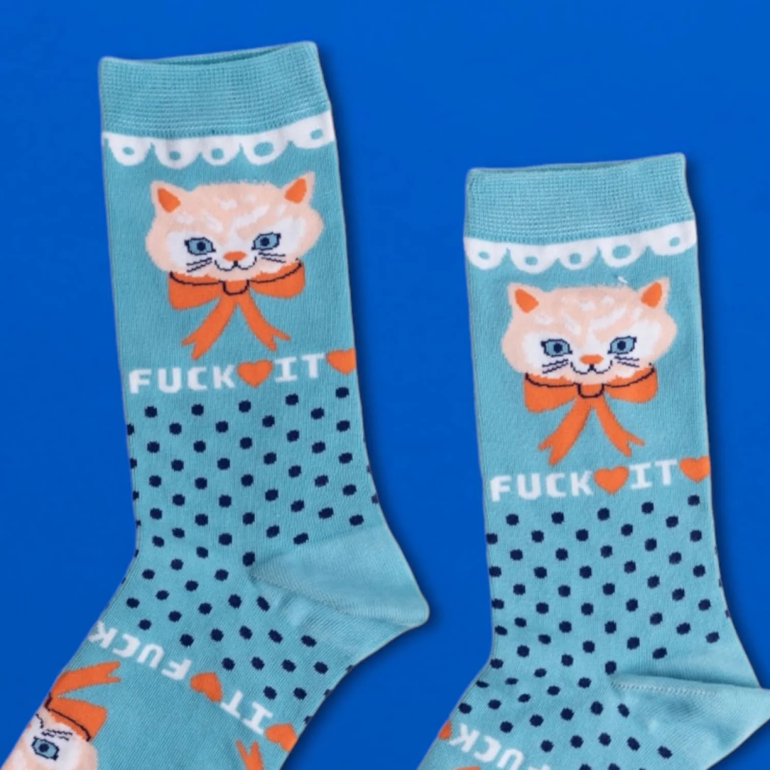 Fuck It Kitty Women's Crew Socks