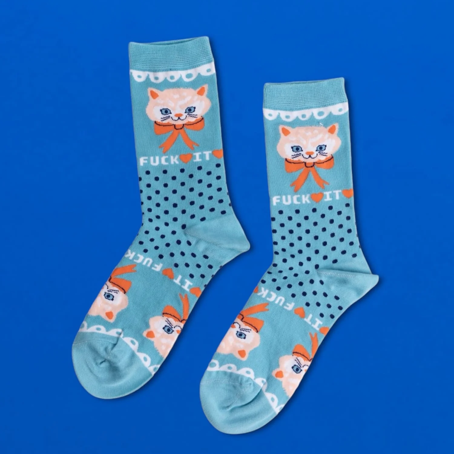 Fuck It Kitty Women's Crew Socks - Image 2