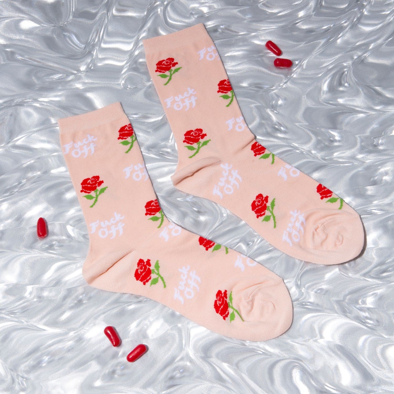Fuck Off Rose Women's Crew Socks - Image 5