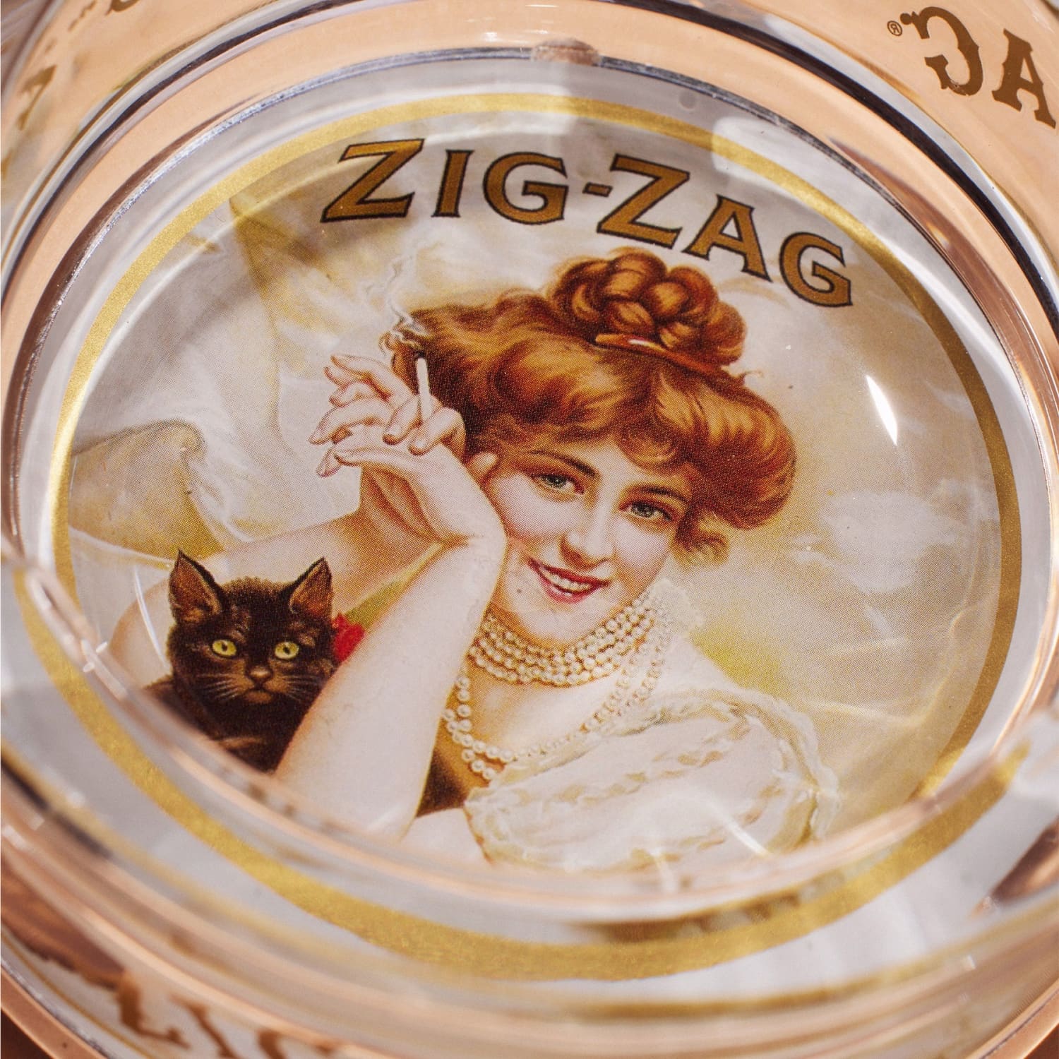 Zig-Zag Glass Ashtray - Vintage Lady
