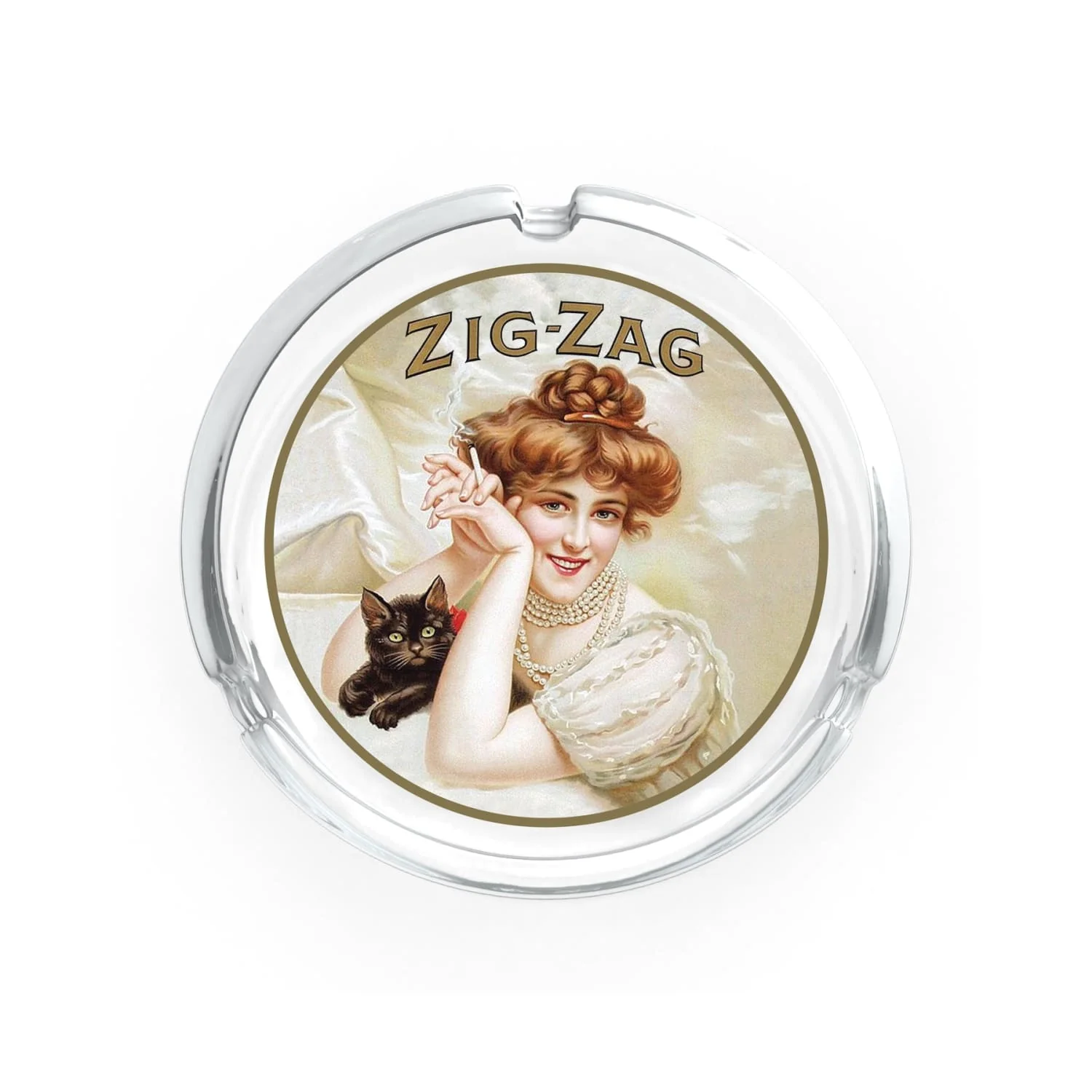 Zig-Zag Glass Ashtray - Vintage Lady - Image 2